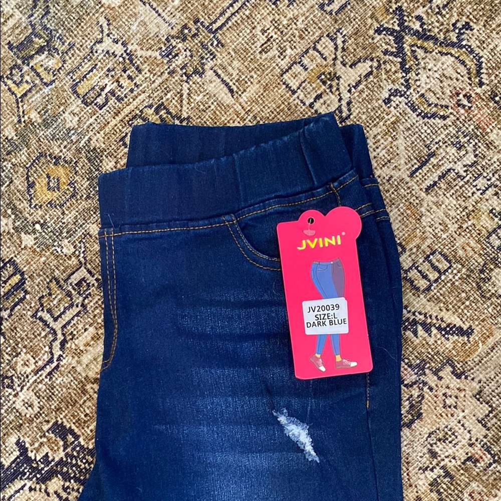 JVINI Women's Dark Blue Jeans